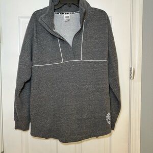 PINK Victoria's Secret Charcoal Zip-Up Sweater